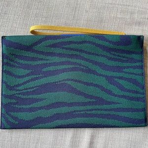 NWOT Rothys Green Zebra Clutch